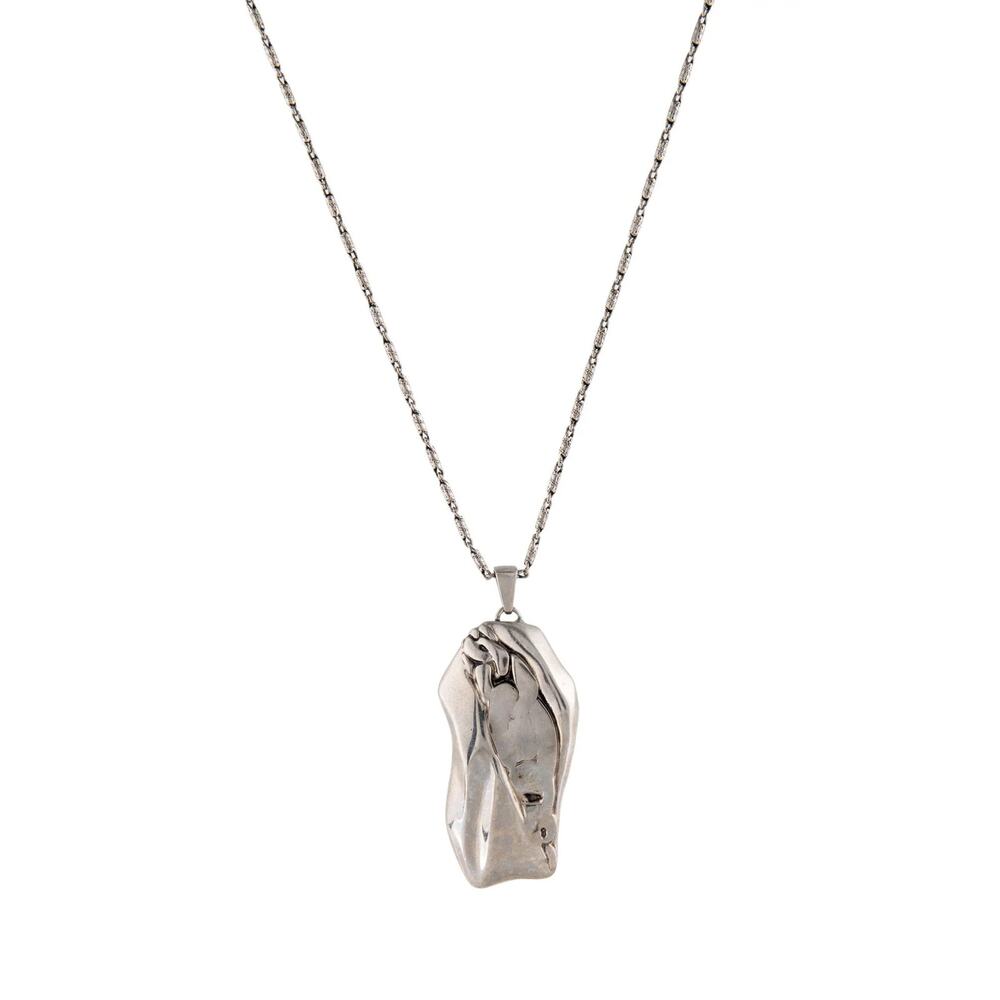 Alexander McQueen Molten Pendant Necklace ~ Silver